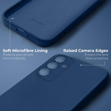 Cargar imagen en el visor de la galería, Moozy Lifestyle. Liquid Silicone Phone Case for Samsung galaxy S24 FE, Liquid Silicone Lightweight Cover for samsung S24 FE 5G with Matte Finish and Soft Microfiber Lining, Dark blue