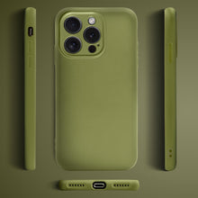 Charger l'image dans la galerie, Moozy Lifestyle. Premium Silicone Phone case for iPhone 16 Pro, 6.3-inch, Liquid Silicone Lightweight Cover for iphone 16 Pro Shockproof with Matte Finish and Soft Microfiber Lining, Olive green