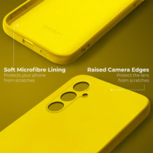 Charger l'image dans la galerie, Moozy Lifestyle. Silicone Phone Case for Samsung galaxy a55 5g, Liquid Silicone slim Protector Cover with Matte Finish and Soft Microfiber Lining, Premium Shockproof Case for a55 5g, Yellow