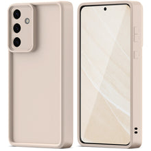 Załaduj obraz do przeglądarki galerii, Moozy RimUP Phone Case for Samsung Galaxy S24 FE, Flexible TPU Bumper Shockproof Raised Edges Cover for Extra Protection, Precise Cutouts and Camera Lens Protecor, Anti-Scratch, Beige