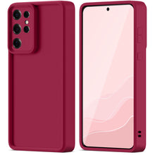 Load image into Gallery viewer, Moozy RimUP Phone Case for Samsung Galaxy S25 Ultra, Flexible TPU Bumper Shockproof Raised Edges Cover for Extra Protection, Precise Cutouts and Camera Lens Protector, Anti-Scratch, Wine Red