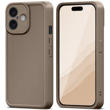 Load image into Gallery viewer, Moozy RimUP Phone Case for iphone 16, Flexible TPU Bumper Shockproof Raised Edges Cover for Extra Protection, Precise Cutouts and Camera Lens Protector, Anti-Scratch, Taupe Grey