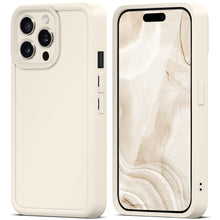 Load image into Gallery viewer, Moozy RimUP Phone Case for iPhone 16 Pro, Matte Finish High Edge Protection TPU Cover, White