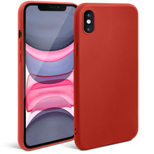 Lade das Bild in den Galerie-Viewer, Moozy Minimalist Series Silicone Phone Case for iPhone X and iPhone XS, Red - Matte Finish Lightweight Mobile Phone Case Slim Soft Protective TPU Cover with Matte Surface