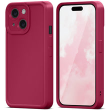 Carica l'immagine nel visualizzatore di Gallery, Moozy RimUP Phone Case for iphone 14, Flexible TPU Bumper Shockproof Raised Edges Cover for Extra Protection, Precise Cutouts and Camera Lens Protector, Anti-Scratch, Wine Red