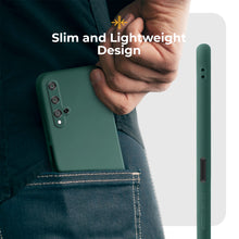 Afbeelding in Gallery-weergave laden, Moozy Minimalist Series Case for Huawei Nova 5T / Honor 20, Dark Green - Matte Finish Slim Soft TPU Cover