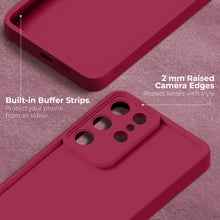 Load image into Gallery viewer, Moozy RimUP Phone Case for Samsung Galaxy S25 Ultra, Flexible TPU Bumper Shockproof Raised Edges Cover for Extra Protection, Precise Cutouts and Camera Lens Protector, Anti-Scratch, Wine Red