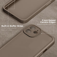 Ladda upp bild till gallerivisning, Moozy RimUP Phone Case for iPhone 11, Matte Finish High Edge Protection TPU Cover, Taupe