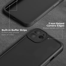 Load image into Gallery viewer, Moozy RimUP Phone Case for iPhone 11, Matte Finish High Edge Protection TPU Cover, Black
