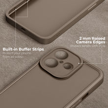 Load image into Gallery viewer, Moozy RimUP Phone Case for iphone 16, Flexible TPU Bumper Shockproof Raised Edges Cover for Extra Protection, Precise Cutouts and Camera Lens Protector, Anti-Scratch, Taupe Grey
