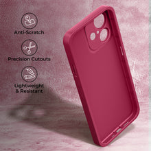 Load image into Gallery viewer, Moozy RimUP Phone Case for iphone 16, Flexible TPU Bumper Shockproof Raised Edges Cover for Extra Protection, Precise Cutouts and Camera Lens Protector, Anti-Scratch, Wine Red