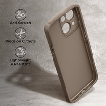 Load image into Gallery viewer, Moozy RimUP Phone Case for iphone 14, Flexible TPU Bumper Shockproof Raised Edges Cover for Extra Protection, Precise Cutouts and Camera Lens Protector, Anti-Scratch, Taupe Grey