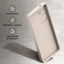 Afbeelding in Gallery-weergave laden, Moozy RimUP Phone Case for Samsung Galaxy S23 FE, Flexible TPU Bumper Shockproof Raised Edges Cover for Extra Protection, Precise Cutouts and Camera Lens Protector, Anti-Scratch, Beige