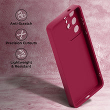 Load image into Gallery viewer, Moozy RimUP Phone Case for Samsung Galaxy S25 Ultra, Flexible TPU Bumper Shockproof Raised Edges Cover for Extra Protection, Precise Cutouts and Camera Lens Protector, Anti-Scratch, Wine Red
