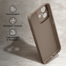 Load image into Gallery viewer, Moozy RimUP Phone Case for iphone 16, Flexible TPU Bumper Shockproof Raised Edges Cover for Extra Protection, Precise Cutouts and Camera Lens Protector, Anti-Scratch, Taupe Grey