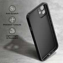 Load image into Gallery viewer, Moozy RimUP Phone Case for iPhone 11, Matte Finish High Edge Protection TPU Cover, Black