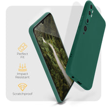 Load image into Gallery viewer, Moozy Minimalist Series Silicone Case for Xiaomi Mi Note 10, Xiaomi Mi Note 10 Pro, Dark Green - Matte Finish Lightweight Mobile Phone Case Ultra Slim Soft Protective TPU Cover with Matte Surface