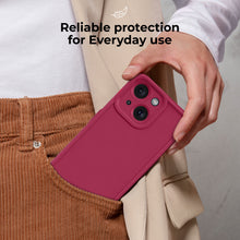 Carica l'immagine nel visualizzatore di Gallery, Moozy RimUP Phone Case for iphone 14, Flexible TPU Bumper Shockproof Raised Edges Cover for Extra Protection, Precise Cutouts and Camera Lens Protector, Anti-Scratch, Wine Red