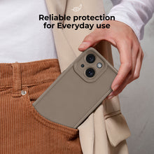Load image into Gallery viewer, Moozy RimUP Phone Case for iphone 14, Flexible TPU Bumper Shockproof Raised Edges Cover for Extra Protection, Precise Cutouts and Camera Lens Protector, Anti-Scratch, Taupe Grey
