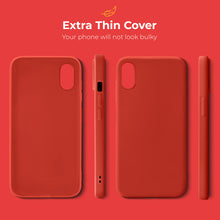 Lade das Bild in den Galerie-Viewer, Moozy Minimalist Series Silicone Phone Case for iPhone X and iPhone XS, Red - Matte Finish Lightweight Mobile Phone Case Slim Soft Protective TPU Cover with Matte Surface