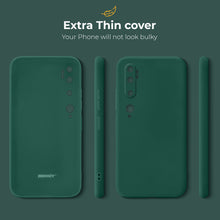 Load image into Gallery viewer, Moozy Minimalist Series Silicone Case for Xiaomi Mi Note 10, Xiaomi Mi Note 10 Pro, Dark Green - Matte Finish Lightweight Mobile Phone Case Ultra Slim Soft Protective TPU Cover with Matte Surface