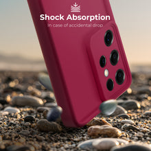 Load image into Gallery viewer, Moozy RimUP Phone Case for Samsung Galaxy S25 Ultra, Flexible TPU Bumper Shockproof Raised Edges Cover for Extra Protection, Precise Cutouts and Camera Lens Protector, Anti-Scratch, Wine Red