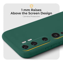 Load image into Gallery viewer, Moozy Minimalist Series Silicone Case for Xiaomi Mi Note 10, Xiaomi Mi Note 10 Pro, Dark Green - Matte Finish Lightweight Mobile Phone Case Ultra Slim Soft Protective TPU Cover with Matte Surface