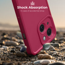 Carica l'immagine nel visualizzatore di Gallery, Moozy RimUP Phone Case for iphone 14, Flexible TPU Bumper Shockproof Raised Edges Cover for Extra Protection, Precise Cutouts and Camera Lens Protector, Anti-Scratch, Wine Red
