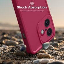 Load image into Gallery viewer, Moozy RimUP Phone Case for iphone 16, Flexible TPU Bumper Shockproof Raised Edges Cover for Extra Protection, Precise Cutouts and Camera Lens Protector, Anti-Scratch, Wine Red