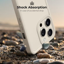 Load image into Gallery viewer, Moozy RimUP Phone Case for iPhone 16 Pro, Matte Finish High Edge Protection TPU Cover, White