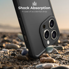 Charger l'image dans la galerie, Moozy RimUP Phone Case for iPhone 16 Pro, Matte Finish High Edge Protection TPU Cover, Black