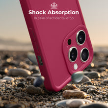 Ladda upp bild till gallerivisning, Moozy RimUP Phone Case for iPhone 16 Pro, Matte Finish High Edge Protection TPU Cover, Wine Red