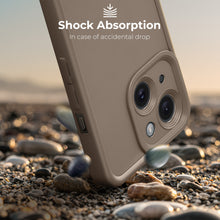 Load image into Gallery viewer, Moozy RimUP Phone Case for iphone 14, Flexible TPU Bumper Shockproof Raised Edges Cover for Extra Protection, Precise Cutouts and Camera Lens Protector, Anti-Scratch, Taupe Grey