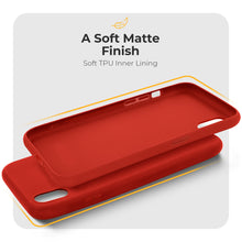 Lade das Bild in den Galerie-Viewer, Moozy Minimalist Series Silicone Phone Case for iPhone X and iPhone XS, Red - Matte Finish Lightweight Mobile Phone Case Slim Soft Protective TPU Cover with Matte Surface