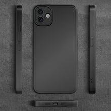 Load image into Gallery viewer, Moozy RimUP Phone Case for iPhone 11, Matte Finish High Edge Protection TPU Cover, Black
