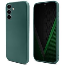 Lade das Bild in den Galerie-Viewer, Moozy Lifestyle. Silicone Phone Case for Samsung galaxy S24, Liquid Silicone Lightweight Cover for samsung S24 5G with Matte Finish and Soft Microfiber Lining, Dark Green