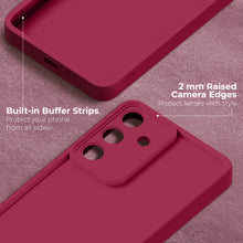 Load image into Gallery viewer, Moozy RimUP Phone Case for Samsung Galaxy S24 FE, Matte Finish High Edge Protection TPU Cover, Wine Red