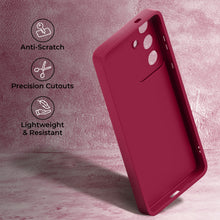 Load image into Gallery viewer, Moozy RimUP Phone Case for Samsung Galaxy S24 FE, Matte Finish High Edge Protection TPU Cover, Wine Red
