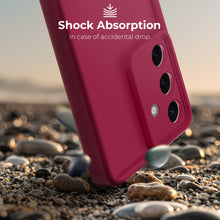 Load image into Gallery viewer, Moozy RimUP Phone Case for Samsung Galaxy S24 FE, Matte Finish High Edge Protection TPU Cover, Wine Red