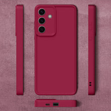 Load image into Gallery viewer, Moozy RimUP Phone Case for Samsung Galaxy S24 FE, Matte Finish High Edge Protection TPU Cover, Wine Red