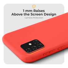 Ladda upp bild till gallerivisning, Moozy Minimalist Series Silicone Phone Case for Samsung Galaxy A51 5G, Matte Finish Lightweight Mobile Phone Case Ultra Slim Soft Shockproof Protective TPU Cover with Matte Surface, Red