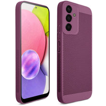 Afbeelding in Gallery-weergave laden, Moozy VentiGuard Phone Case for Samsung A54 5G, Purple - Breathable Cover with Perforated Pattern for Air Circulation, Ventilation, Anti-Overheating Phone Case