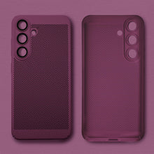 Ladda upp bild till gallerivisning, Moozy VentiGuard Phone Case for Samsung S24, Purple - Breathable Cover with Perforated Pattern for Air Circulation, Ventilation, Anti-Overheating Phone Case