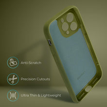 Charger l'image dans la galerie, Moozy Lifestyle. Premium Silicone Phone case for iPhone 16 Pro, 6.3-inch, Liquid Silicone Lightweight Cover for iphone 16 Pro Shockproof with Matte Finish and Soft Microfiber Lining, Olive green