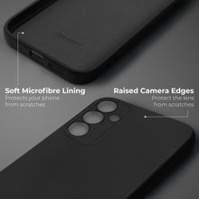 Lade das Bild in den Galerie-Viewer, Moozy Lifestyle. Liquid Silicone Phone Case for Samsung galaxy S24 5G, Liquid Silicone Lightweight Cover for samsung S24 with Matte Finish and Soft Microfiber Lining, Black
