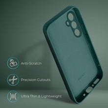 Load image into Gallery viewer, Moozy Lifestyle. Silicone Case for Samsung A34 5G, Dark Green - Liquid Silicone Lightweight Cover with Matte Finish and Soft Microfiber Lining, Premium Silicone Case