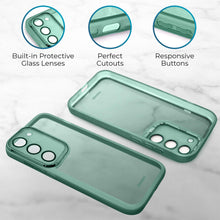 Ladda upp bild till gallerivisning, Moozy LumiCase Phone case for samsung S23 Transparent, Case for samsung s23 shockproof, TPU Cover for galaxy s23 with Camera Lens Protector, Case for samsung galaxy s23, Green