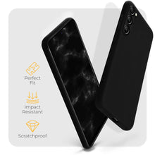 Load image into Gallery viewer, Moozy Minimalist Series Silicone Phone Case for Samsung Galaxy S23 5G, Matte Finish Lightweight Mobile Phone Case Slim Soft Protective TPU Cover with Matte Surface, Black