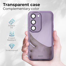 Ladda upp bild till gallerivisning, Moozy LumiCase Phone case for samsung S23 Transparent, Case for samsung s23 shockproof, TPU Cover for galaxy s23 with Camera Lens Protector, Case for samsung galaxy s23, Purple