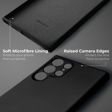 Lade das Bild in den Galerie-Viewer, Moozy Lifestyle. Silicone Case for Samsung S24 Ultra, Black - Liquid Silicone Lightweight Cover with Matte Finish and Soft Microfiber Lining, Premium Silicone Case